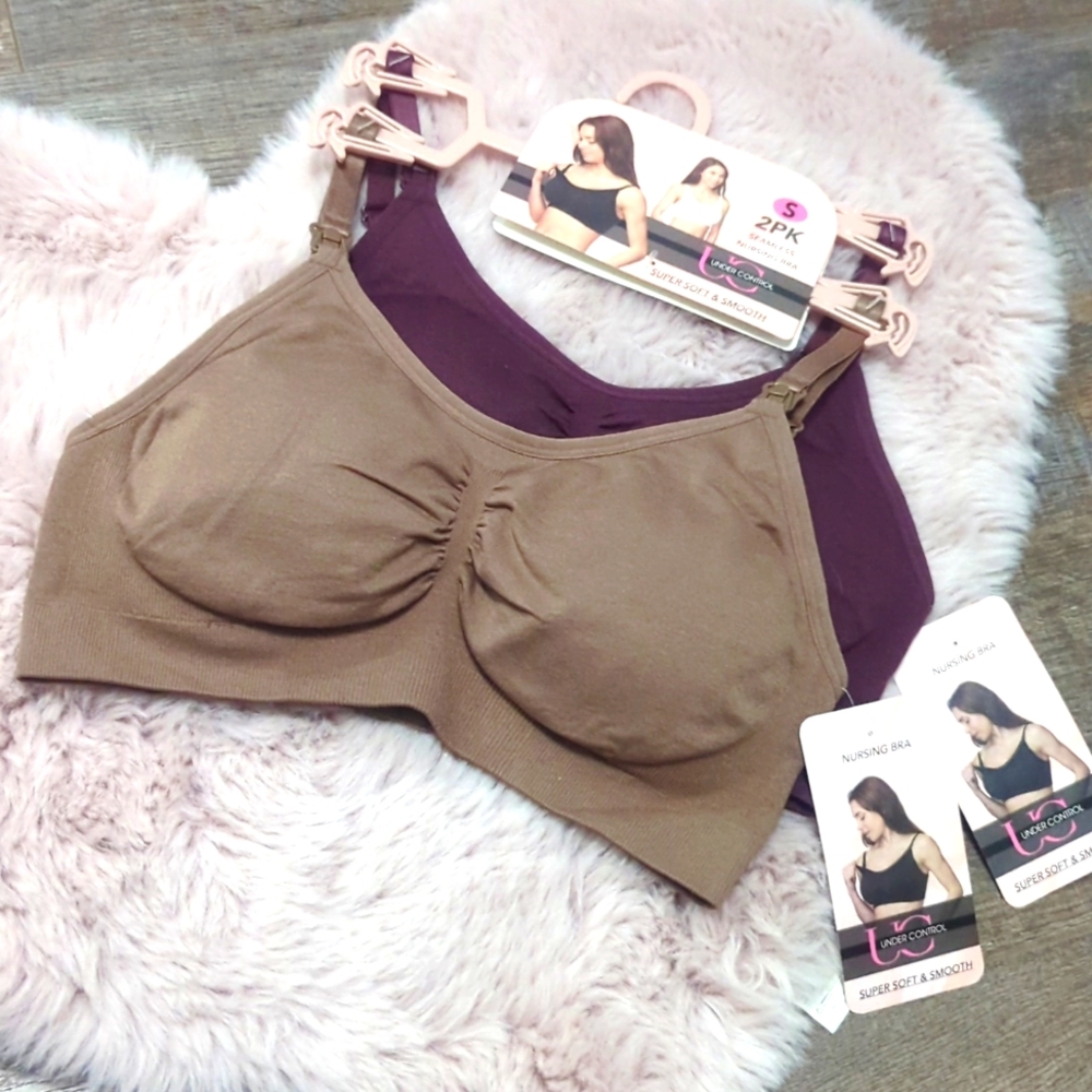 UNDER CONTROL Super Soft & Smooth Nursing Bra 2 Pack ~ NWT
